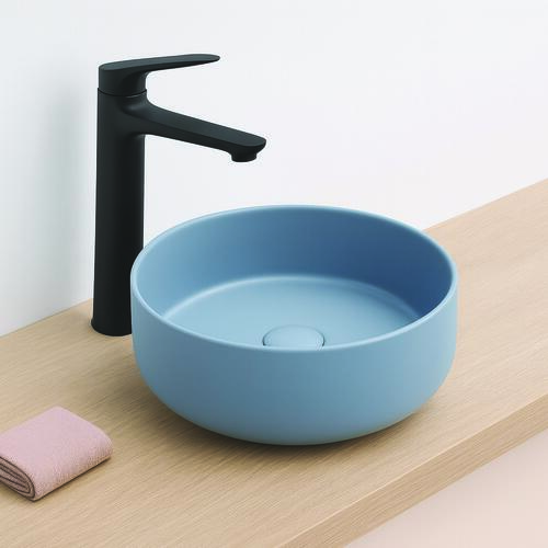 Vasque ronde à poser NAMI en céramique Ø34,6 x H. 11,4 cm - Abysse